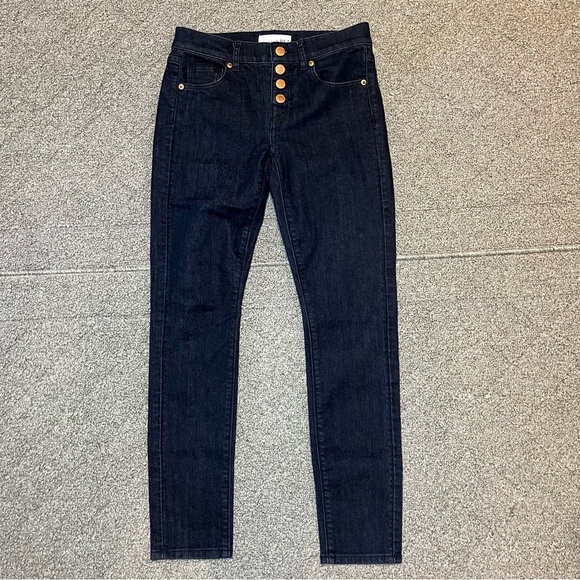LOFT Modern Skinny Jeans Women’s Size 00 Blue Button Fly Ankle Denim - Picture 1 of 11